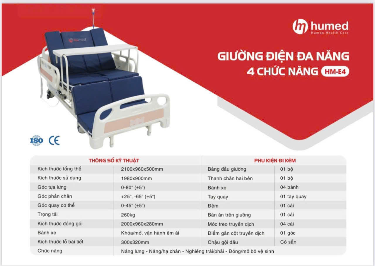 Giường Bệnh Nhân Điện Đa Năng Humed HM-E4 - Ảnh 3