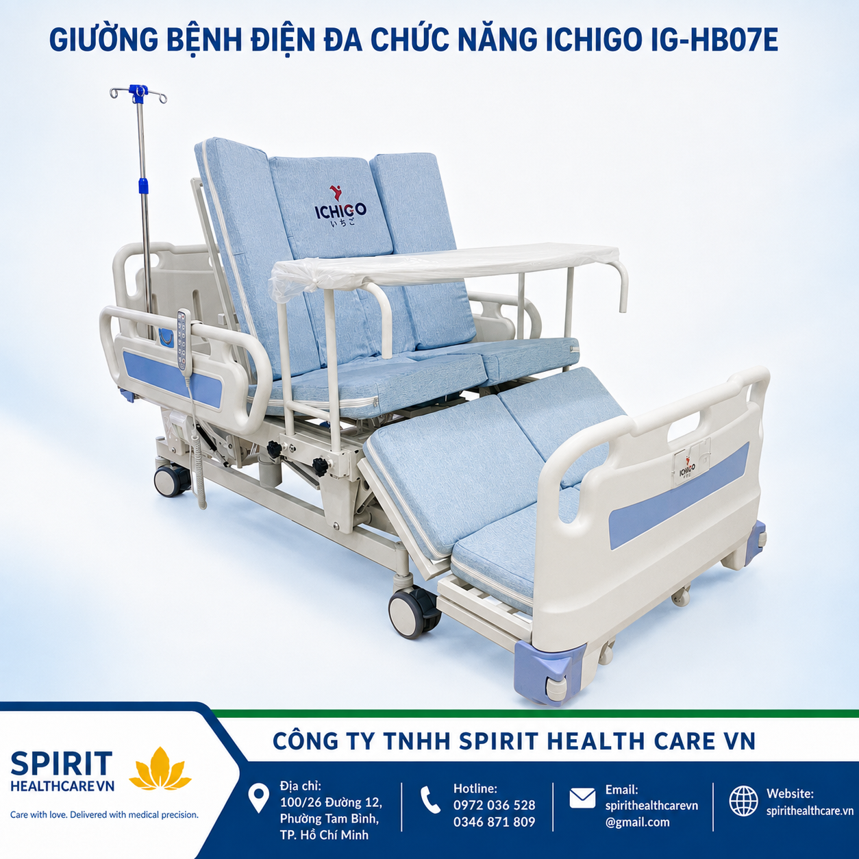 Giường y tế điện đa chức năng nâng hạ chiều cao Ichigo IG-HB07E - Ảnh 4