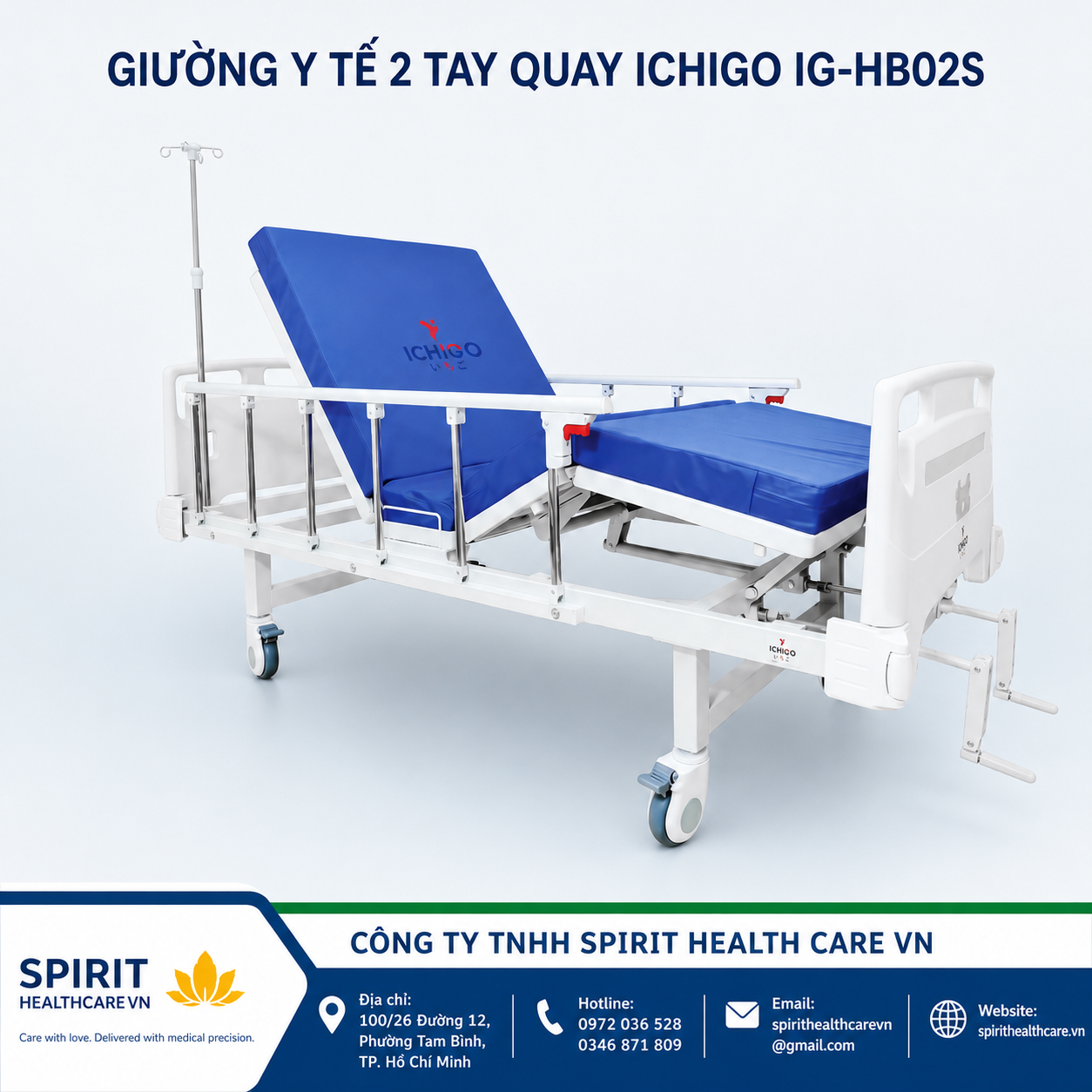 Giường bệnh nhân 2 chức năng cao cấp ICHIGO IG-HB02S