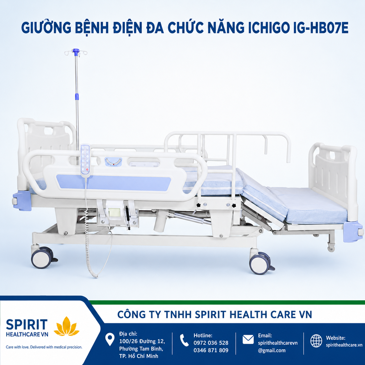 Giường y tế điện đa chức năng nâng hạ chiều cao Ichigo IG-HB07E - Ảnh 2