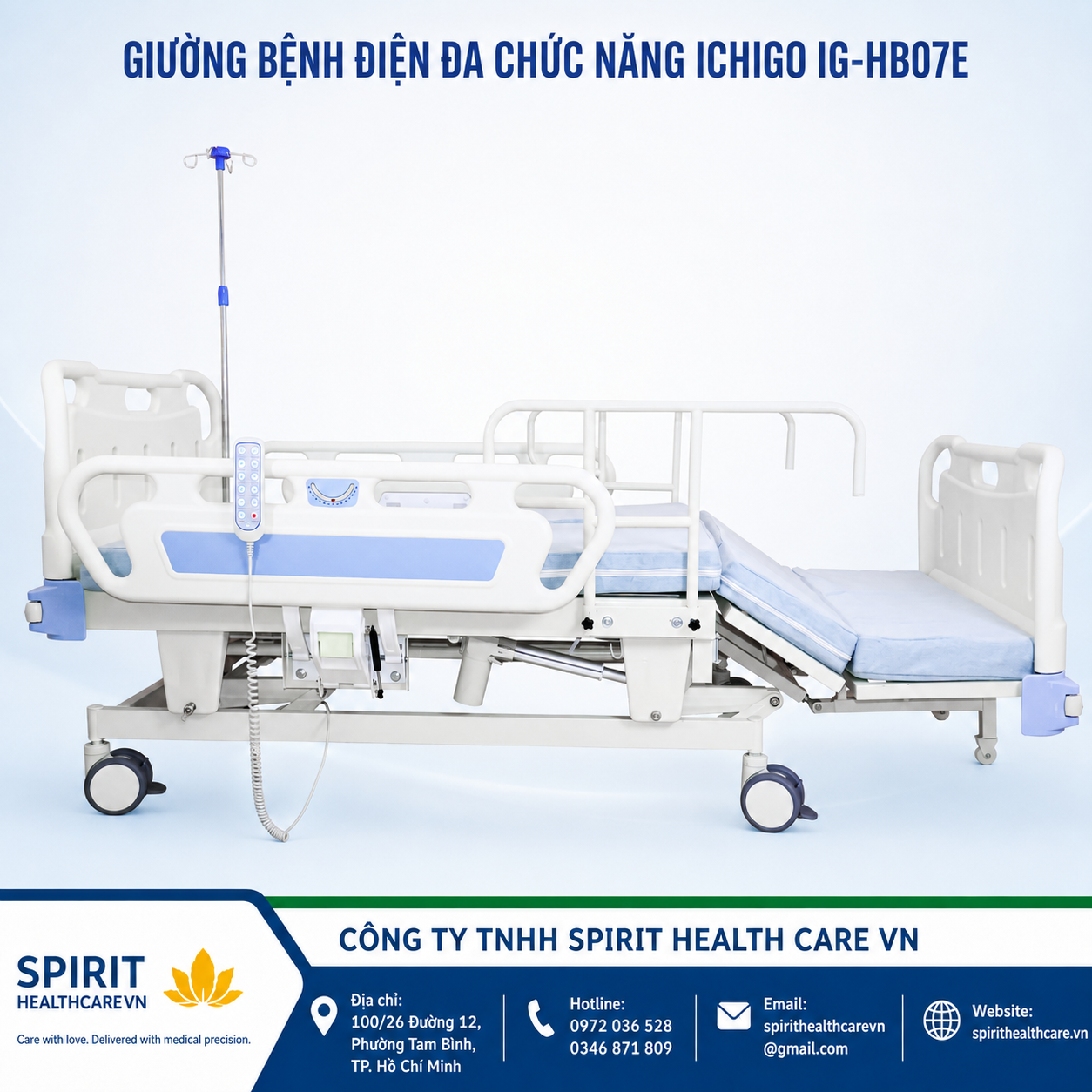 Giường y tế điện đa chức năng nâng hạ chiều cao Ichigo IG-HB07E - Ảnh 7
