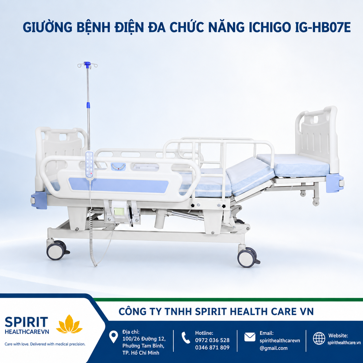 Giường y tế điện đa chức năng nâng hạ chiều cao Ichigo IG-HB07E - Ảnh 6