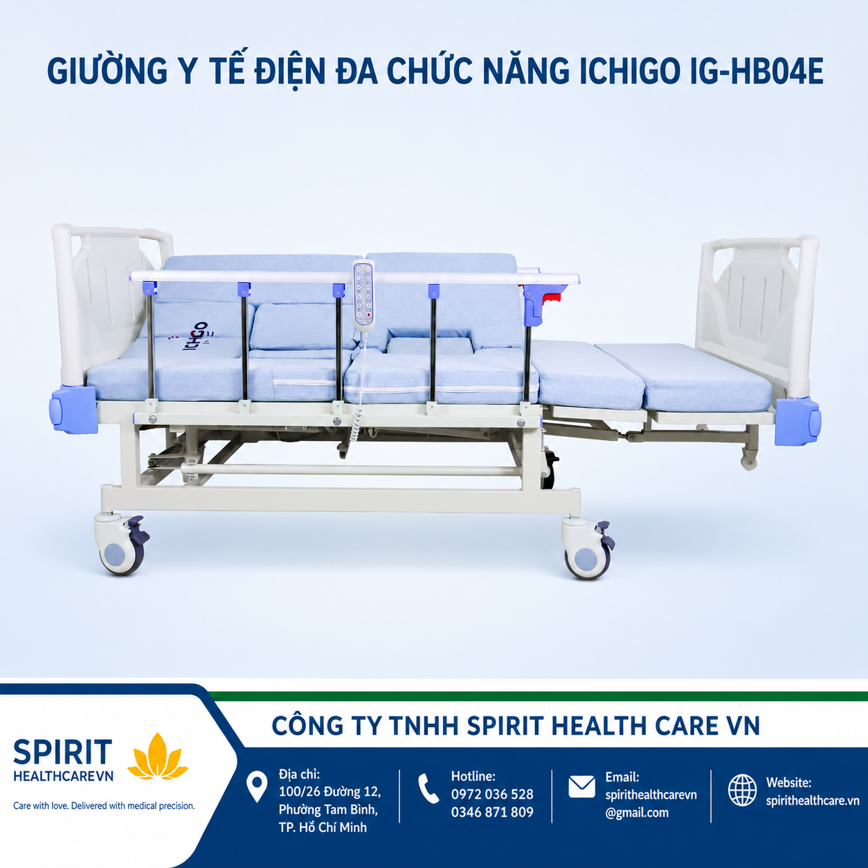 Giường Y Tế Điện Đa Chức Năng Ichigo IG-HB04E Chính Hãng - Ảnh 4
