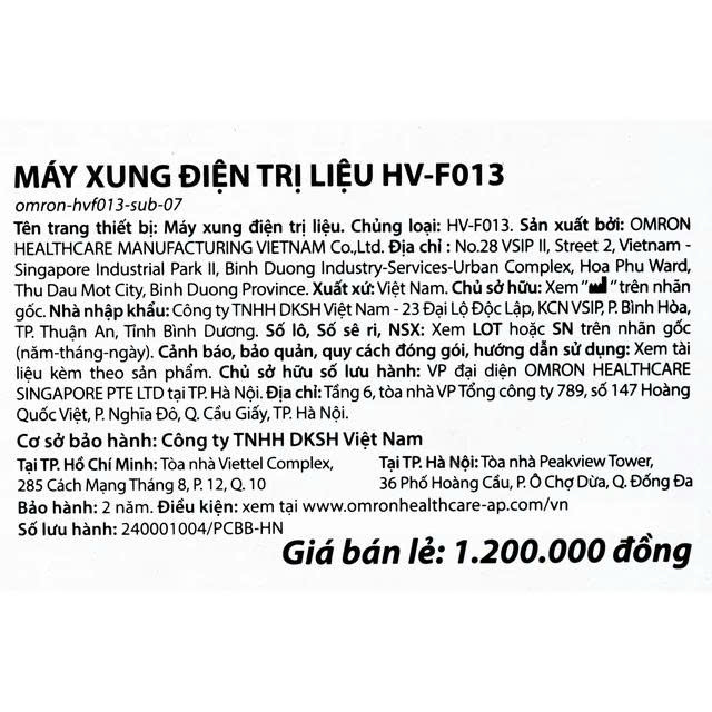 Máy Massage Xung Điện Trị Liệu Omron HV-F013 Chính Hãng Nhật Bản - Ảnh 7