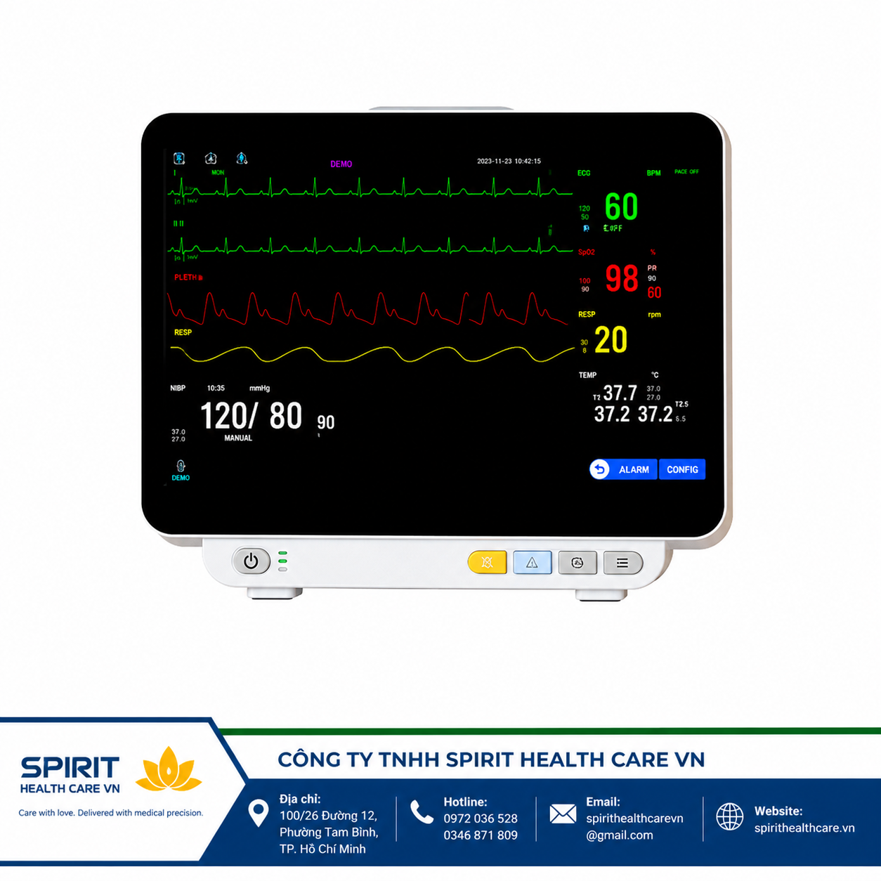 Máy Monitor Theo Dõi Bệnh Nhân 8 Thông Số YK-8000D Chính Hãng
