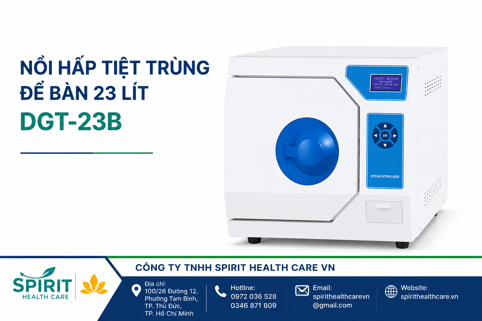 Nồi hấp tiệt trùng để bàn 23 lít DGT-23B