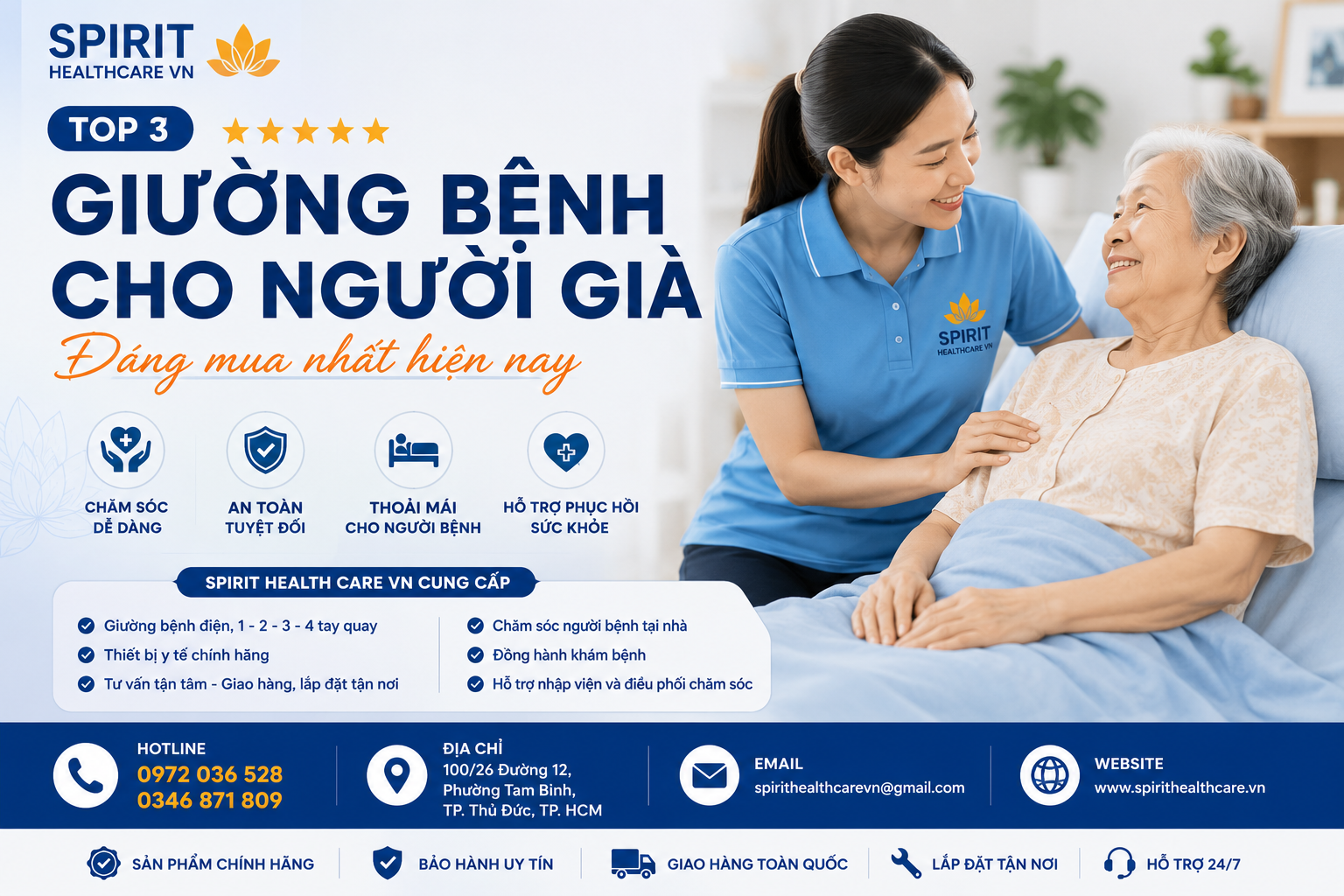 Giường bệnh cho người già
