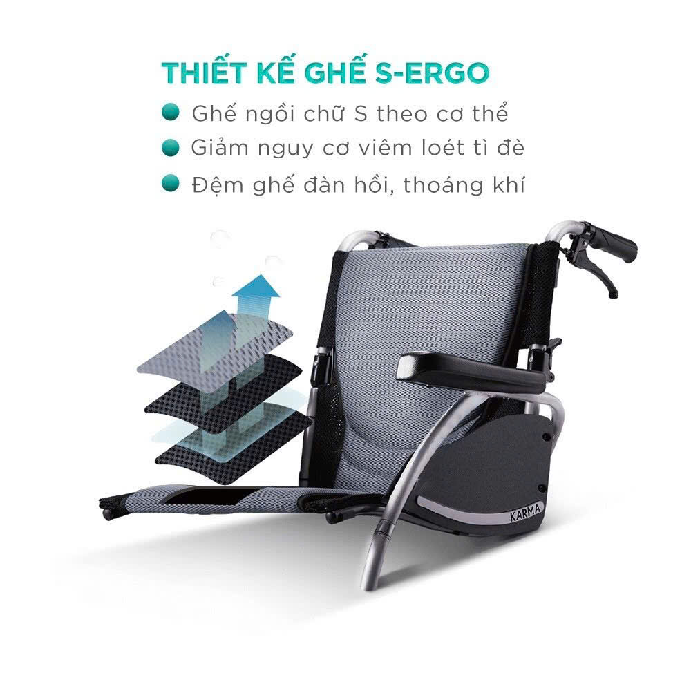 Xe Lăn Karma S-Ergo 125 Chính Hãng | Xe Lăn Công Thái Học Cao Cấp - Ảnh 3
