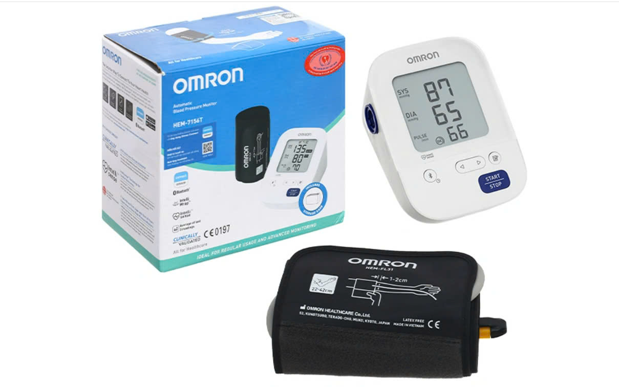 Máy đo huyết áp bắp tay tự động Bluetooth OMRON HEM-7156T