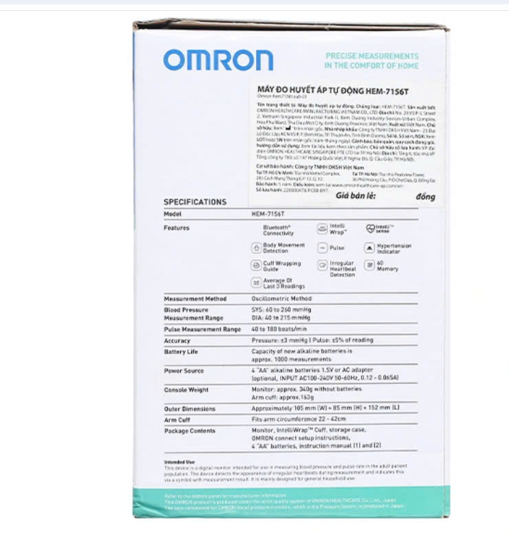 Máy đo huyết áp bắp tay tự động Bluetooth OMRON HEM-7156T - Ảnh 5
