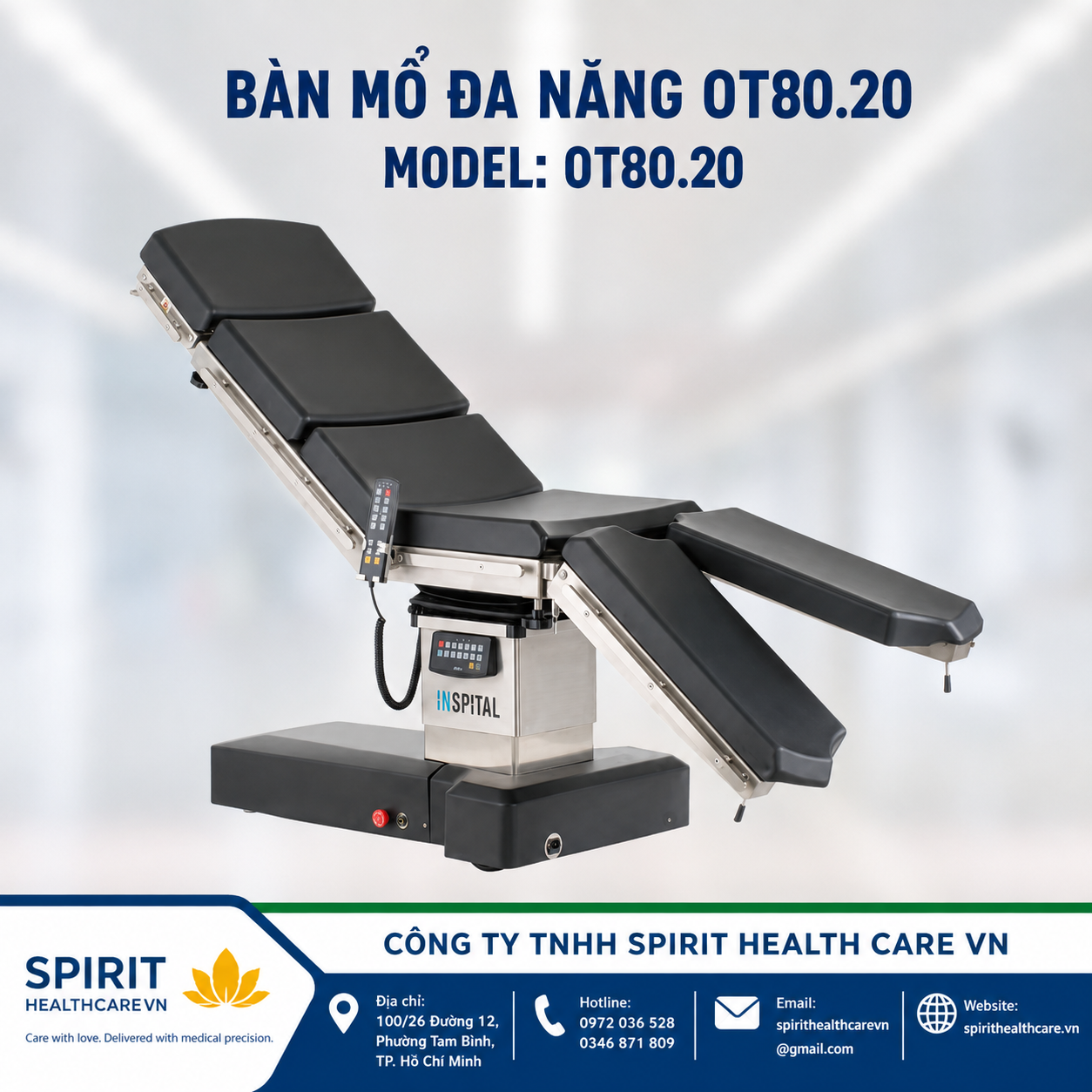 Bàn Mổ Đa Năng Điện Thủy Lực Inspital OT80.20 - Ảnh 2