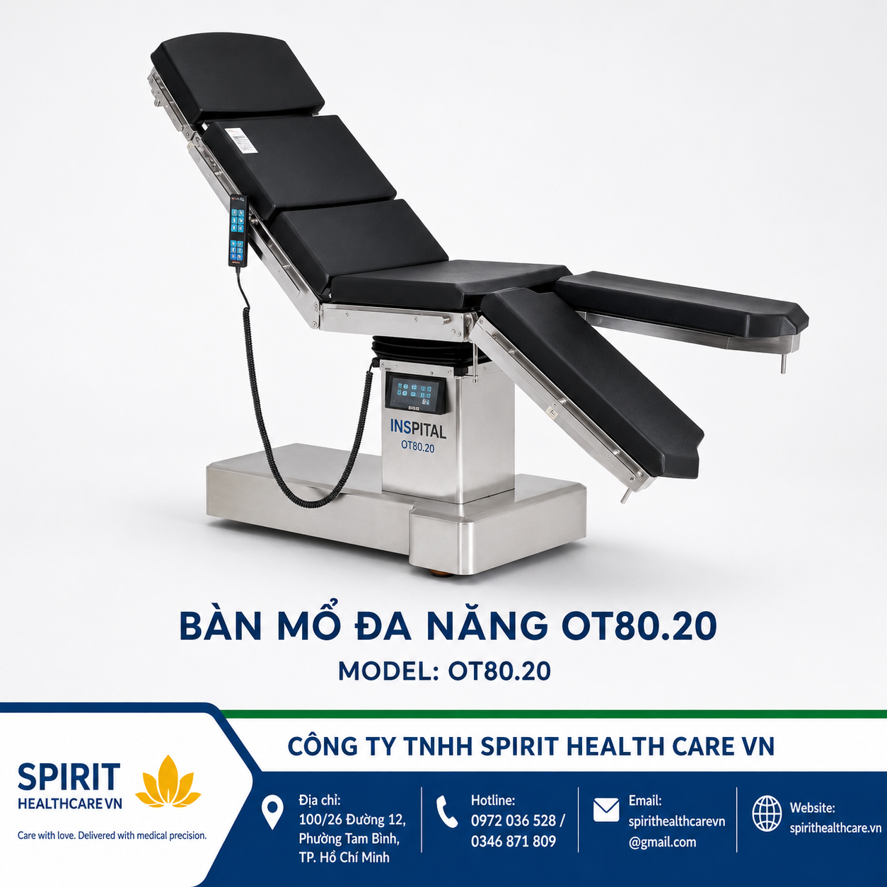 Bàn Mổ Đa Năng Điện Thủy Lực Inspital OT80.20