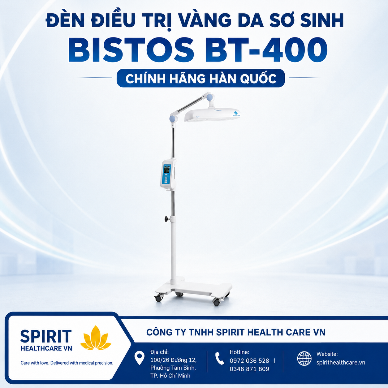 Đèn Điều Trị Vàng Da Sơ Sinh Bistos BT-400 Chính Hãng Hàn Quốc