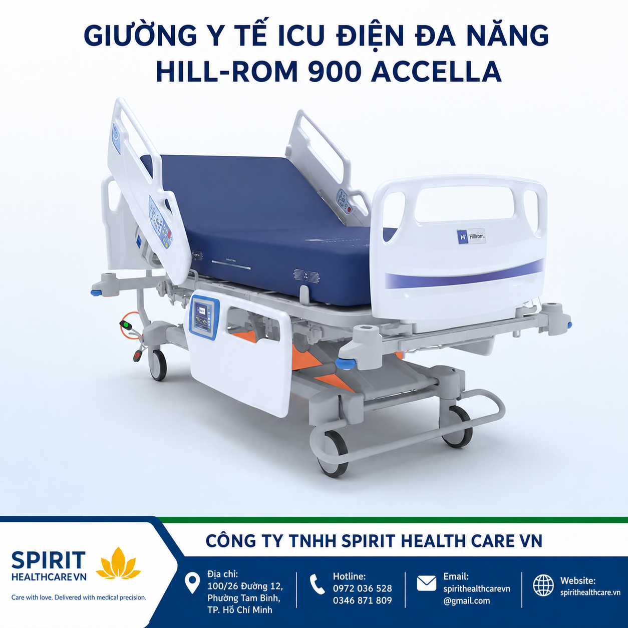 GIƯỜNG ICU HILLROM 900 ACCELLA ĐIỆN ĐA CHỨC NĂNG
