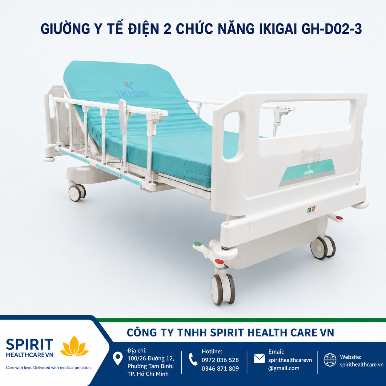 Giường y tế điện 2 chức năng IKIGAI GH-D02-3