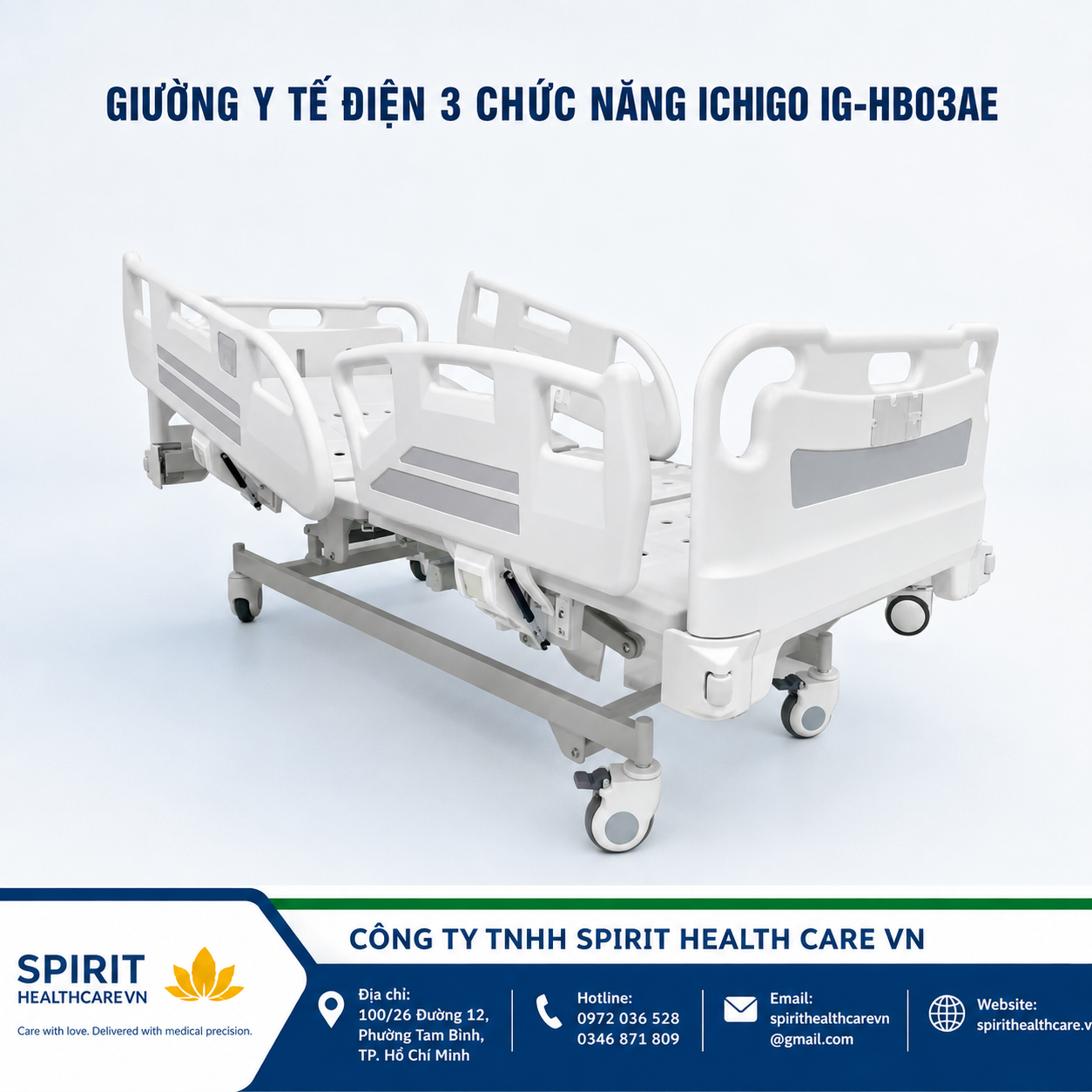 Giường Y Tế Điện 3 Chức Năng Ichigo IG-HB03AE Chính Hãng