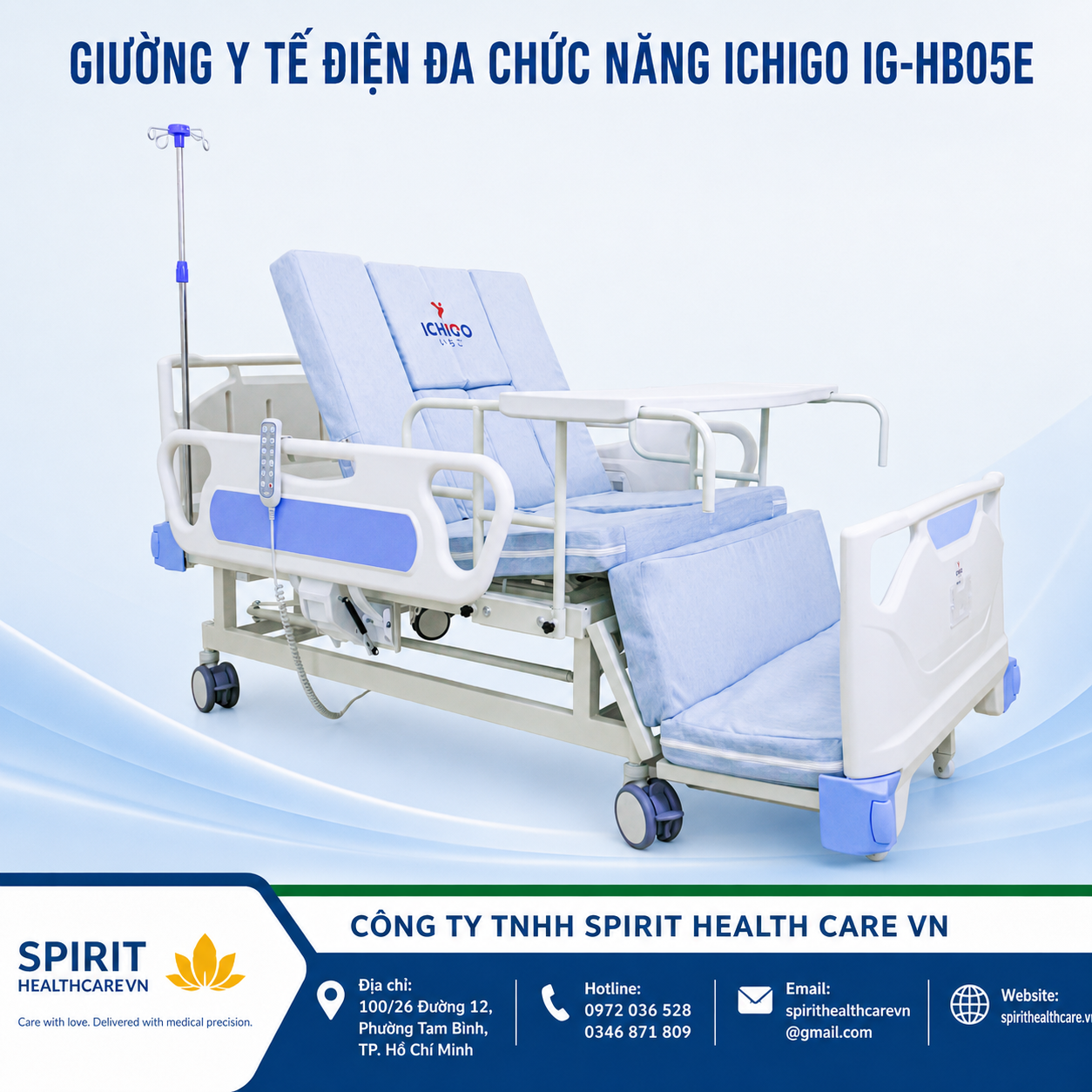 Giường Y Tế Điện Đa Chức Năng Ichigo IG-HB05E Chính Hãng