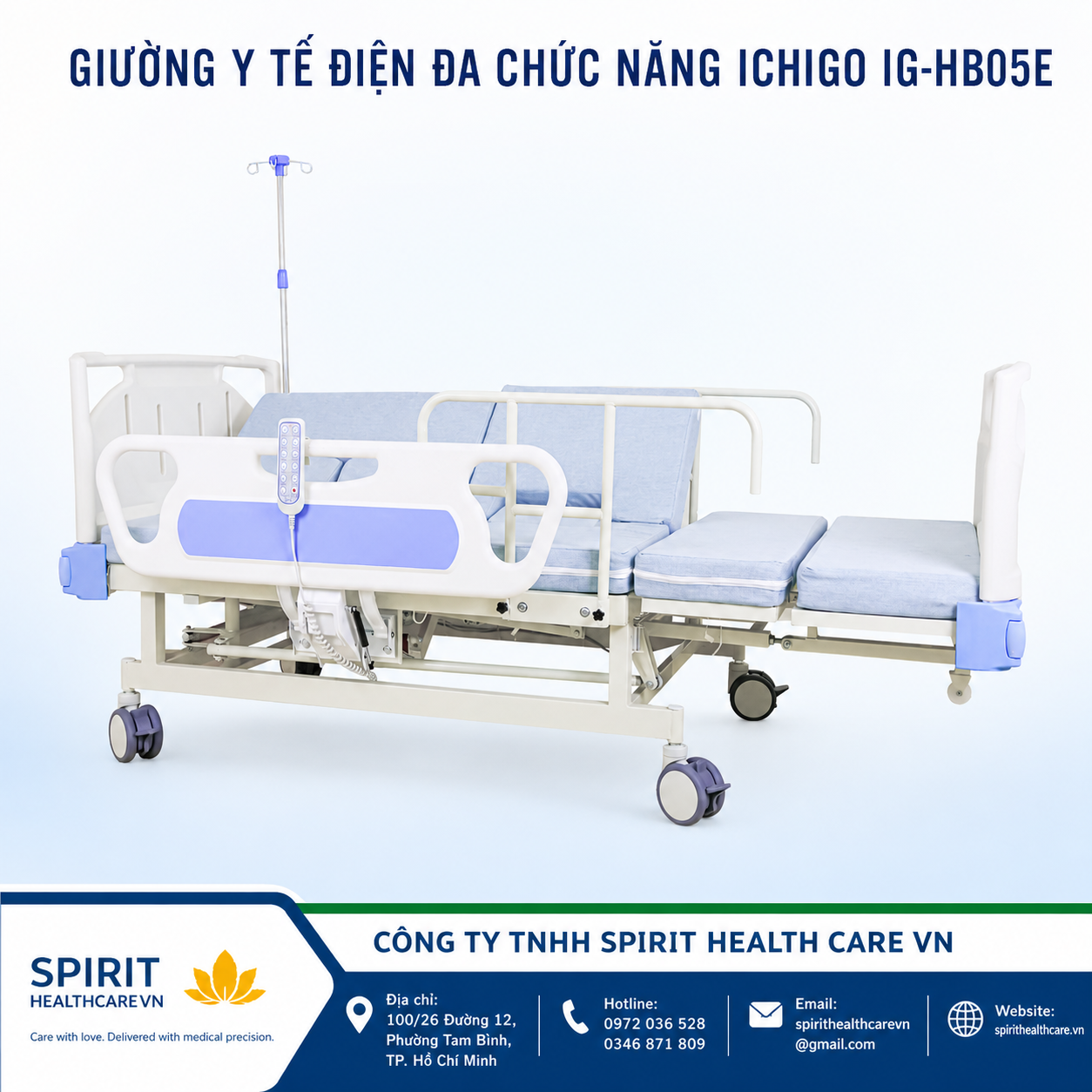 Giường Y Tế Điện Đa Chức Năng Ichigo IG-HB05E Chính Hãng - Ảnh 4