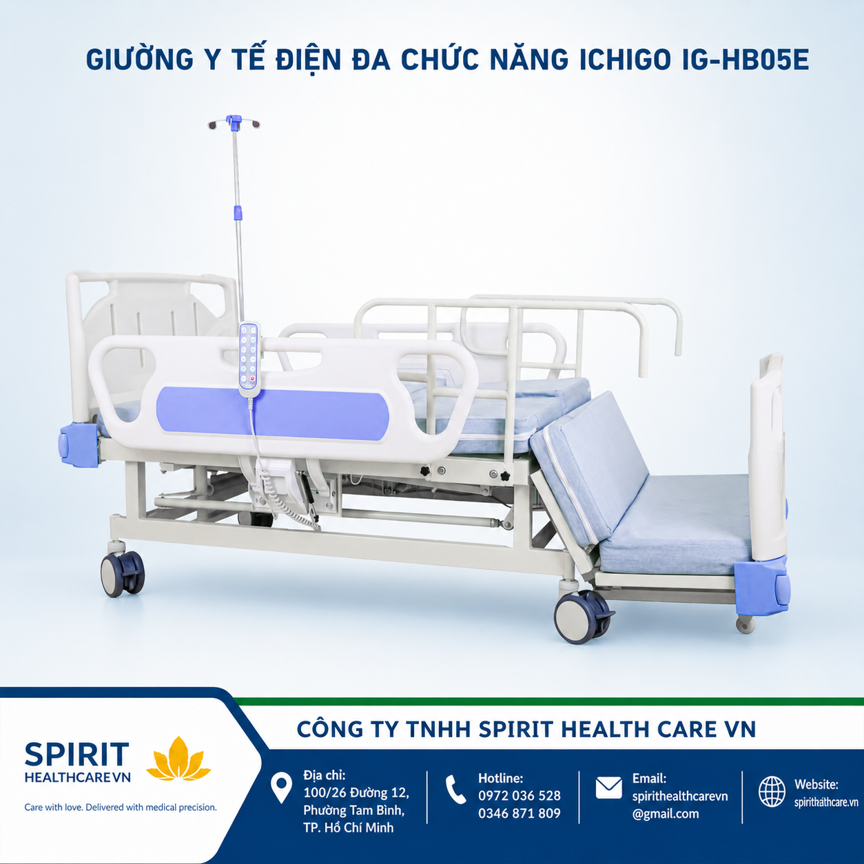Giường Y Tế Điện Đa Chức Năng Ichigo IG-HB05E Chính Hãng - Ảnh 3