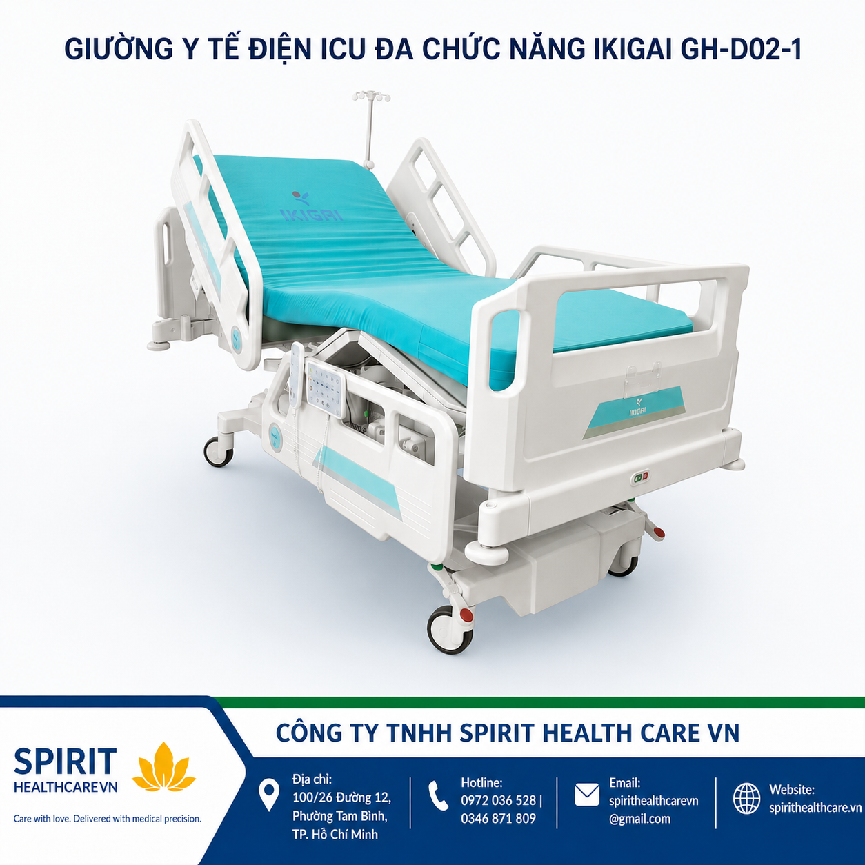 Giường y tế điện ICU đa chức năng IKIGAI GH-D02-1