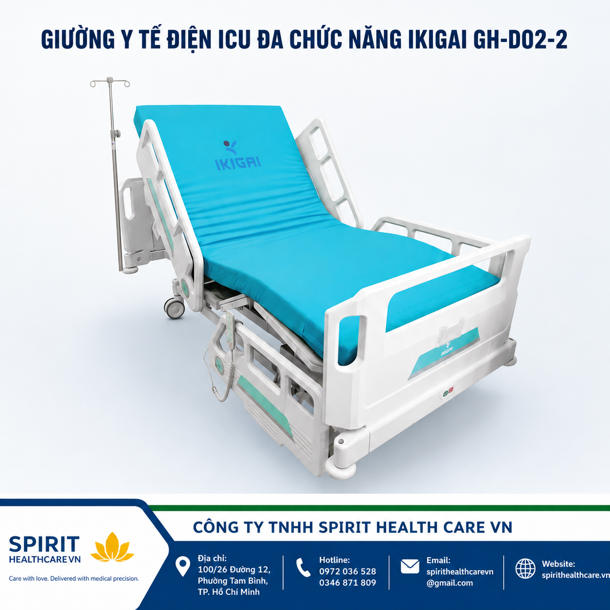 Giường Y Tế Điện ICU Đa Chức Năng IKIGAI GH-D02-2