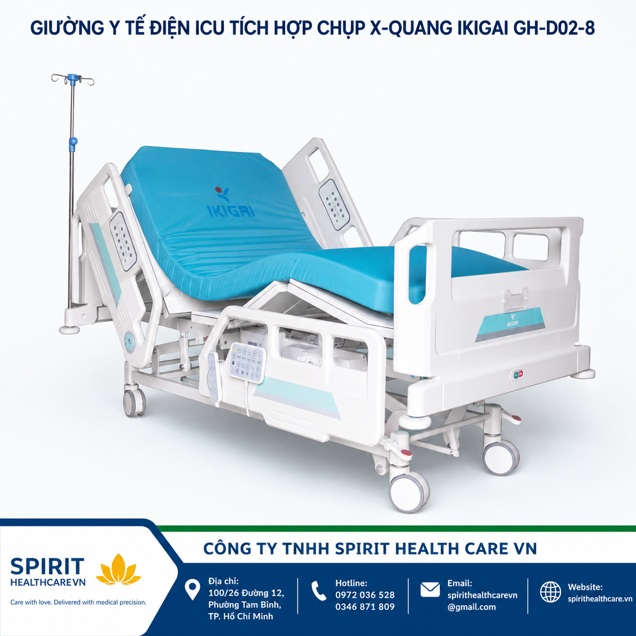 GIƯỜNG Y TẾ ĐIỆN ICU TÍCH HỢP CHỤP X-QUANG IKIGAI GH-D02-8