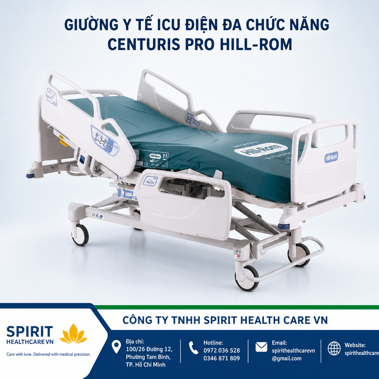 GIƯỜNG Y TẾ ICU ĐIỆN ĐA CHỨC NĂNG CENTURIS PRO HILL-ROM - Ảnh 3
