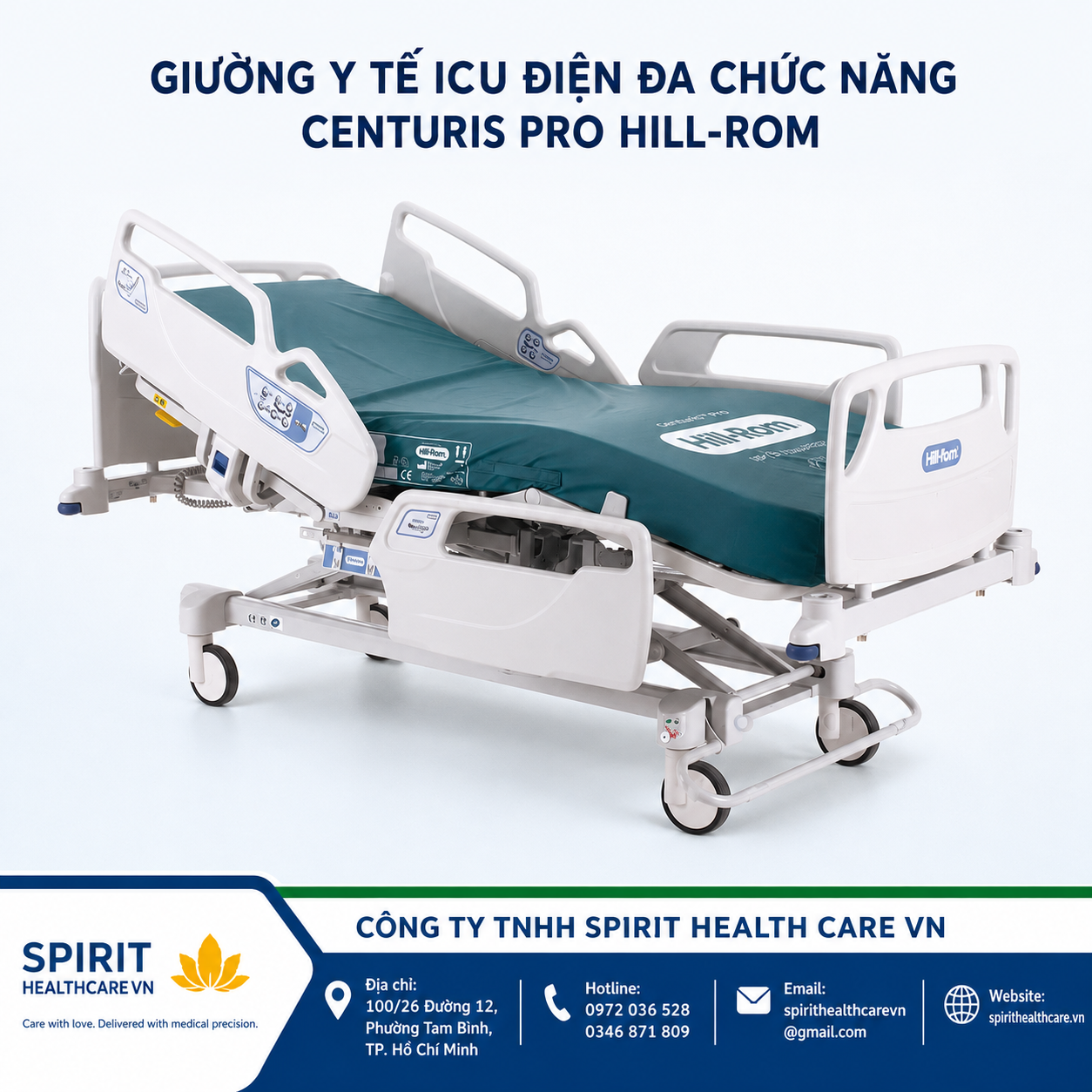 GIƯỜNG Y TẾ ICU ĐIỆN ĐA CHỨC NĂNG CENTURIS PRO HILL-ROM