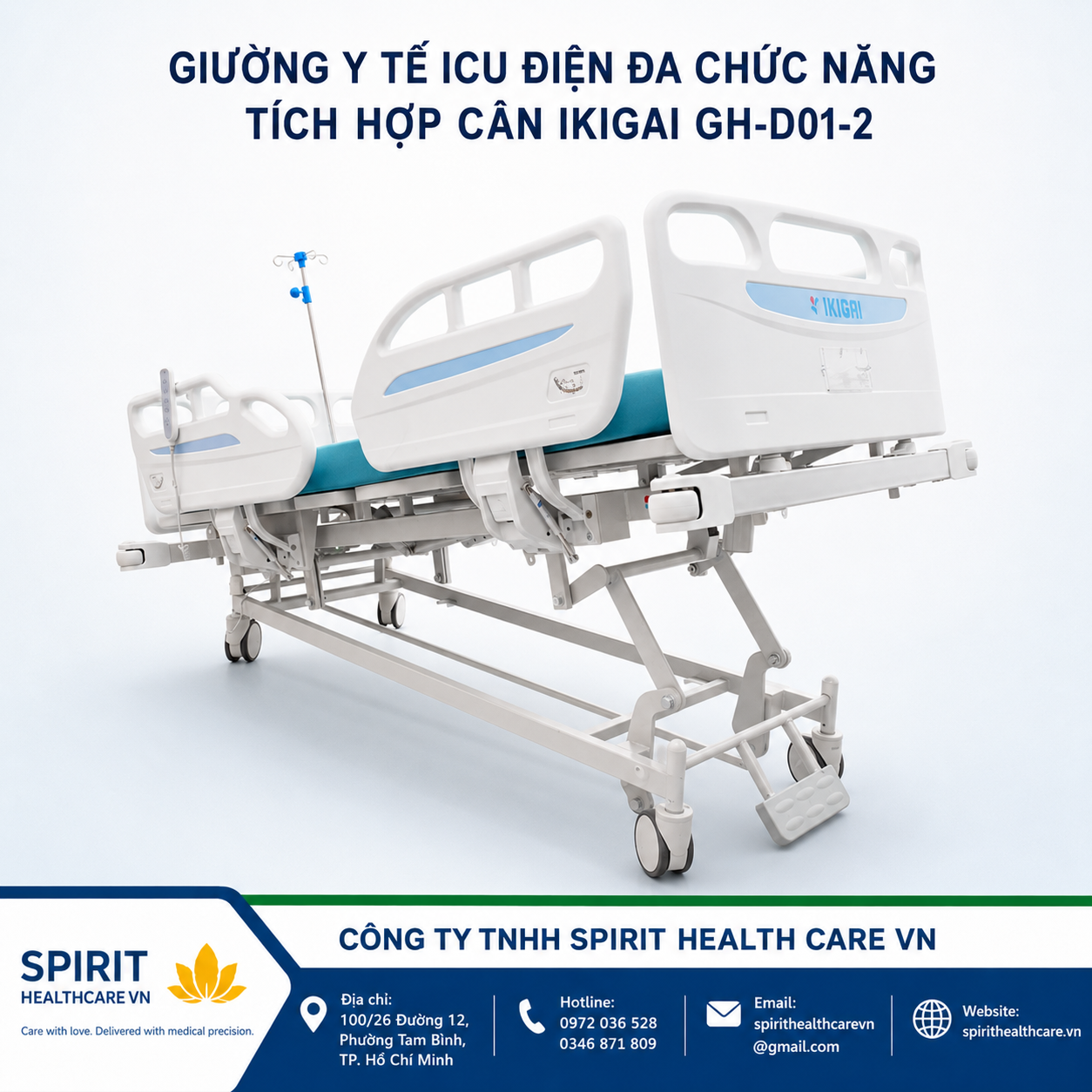 GIƯỜNG Y TẾ ICU ĐIỆN ĐA CHỨC NĂNG TÍCH HỢP CÂN IKIGAI GH-D01-2 - Ảnh 5