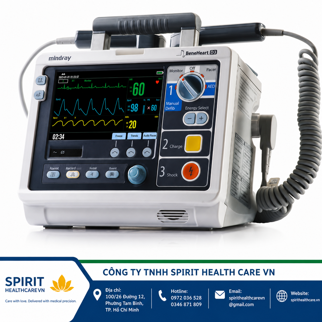 Máy Phá Rung Tim Có Tạo Nhịp Mindray BeneHeart D3