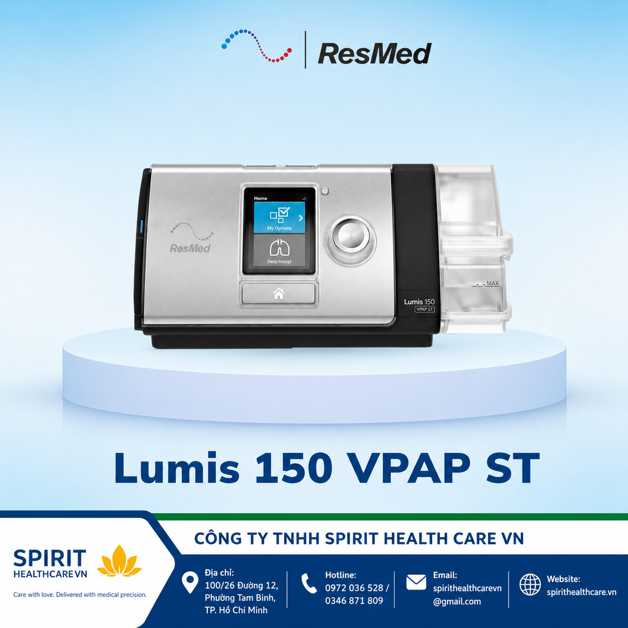 Máy Thở BiPAP ResMed Lumis 150 VPAP ST Chính Hãng