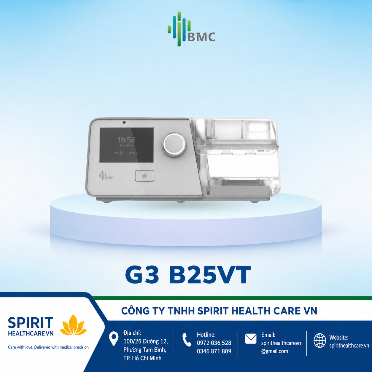 Máy Thở BMC G3 B25VT BiPAP ST Chính Hãng