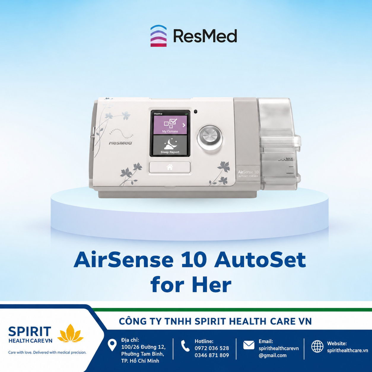 Máy Thở CPAP AirSense 10 AutoSet for Her ResMed