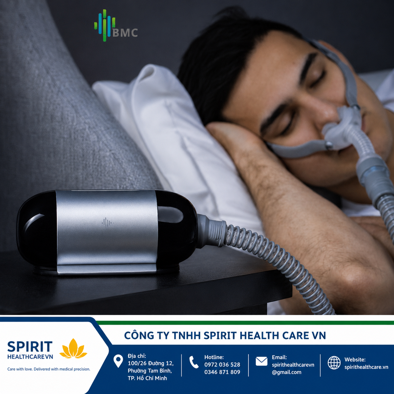 Máy Thở CPAP BMC M1 Mini Auto Nhỏ Gọn Cho Du Lịch - Ảnh 2