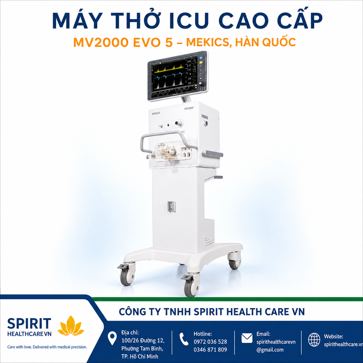 Máy Thở Hồi Sức Tích Cực Mekics MV2000 EVO5