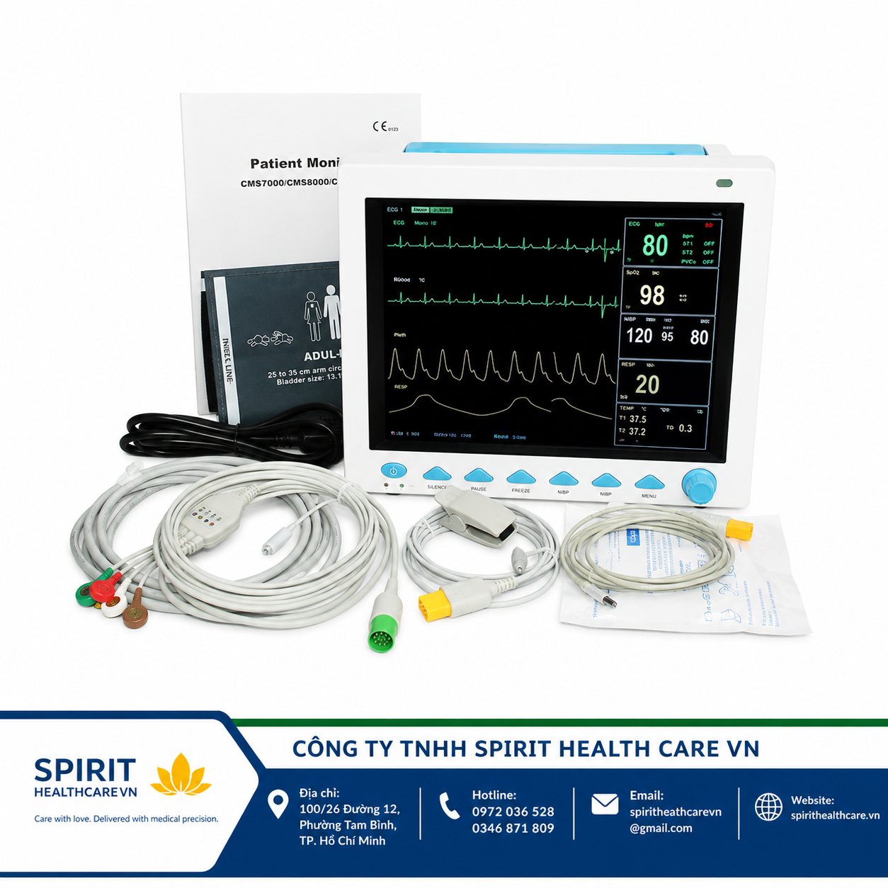 Monitor Theo Dõi Bệnh Nhân Contec CMS8000 Màn Hình 12.1 Inch Chính Hãng