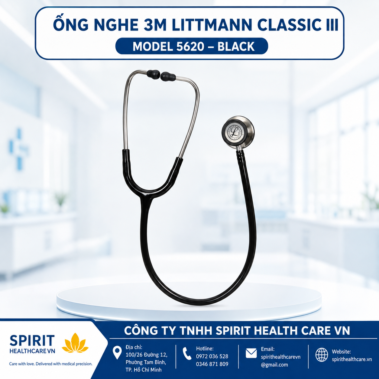 Ống nghe Littmann Classic III 5620 màu đen