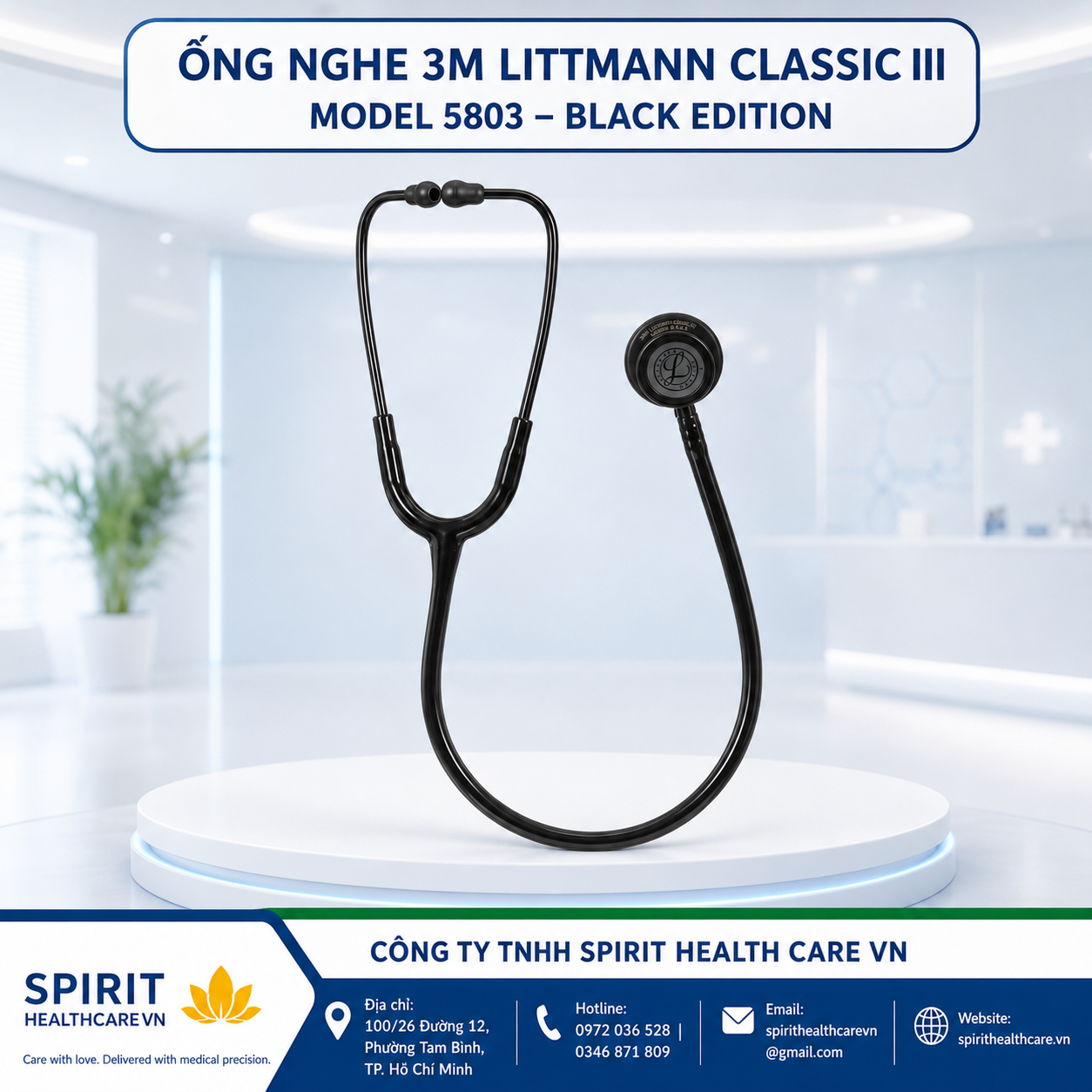 Ống Nghe Littmann Classic III 5803 Black Edition Chính Hãng