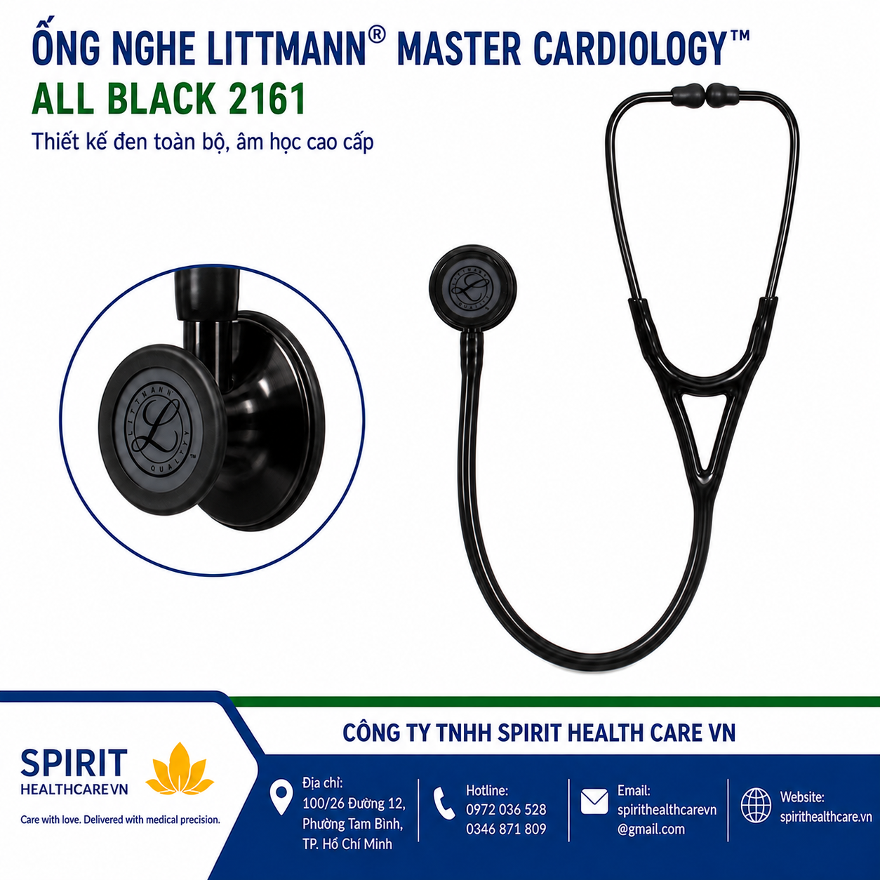 Ống nghe Littmann Master Cardiology 2161 All Black