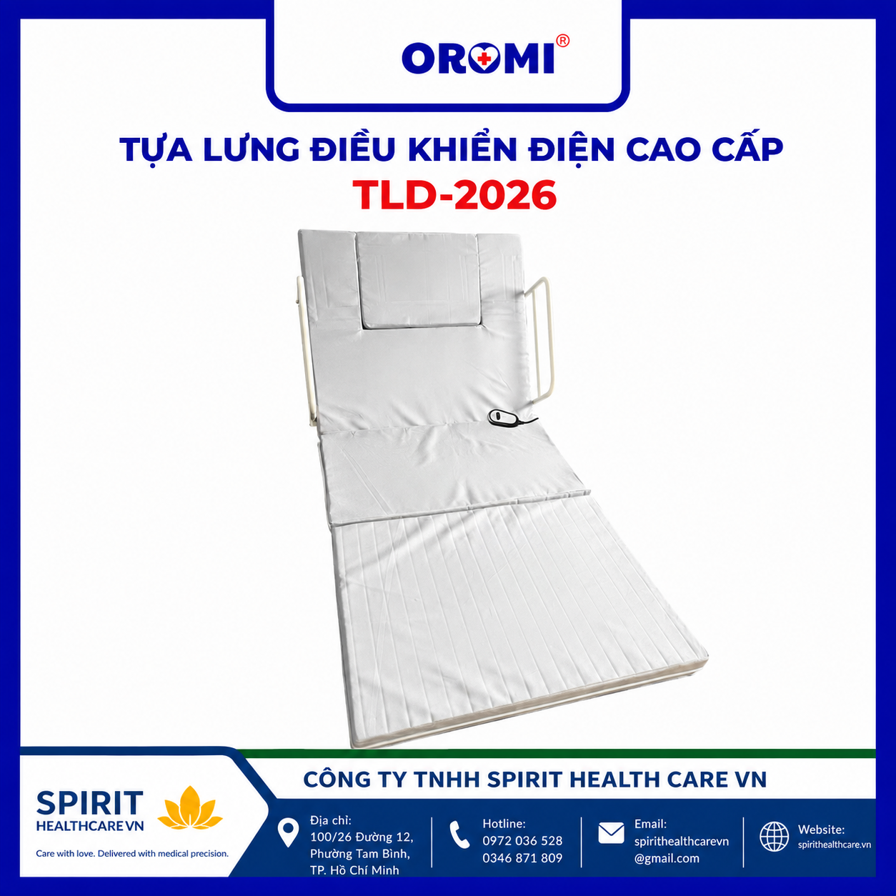 Tựa lưng điện Oromi TLD-2026 có thanh chắn - Ảnh 4