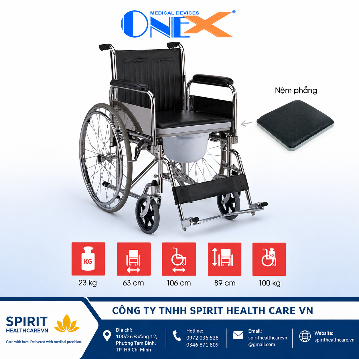 XE LĂN BÔ CAO CẤP ONE-X 608F CHÍNH HÃNG