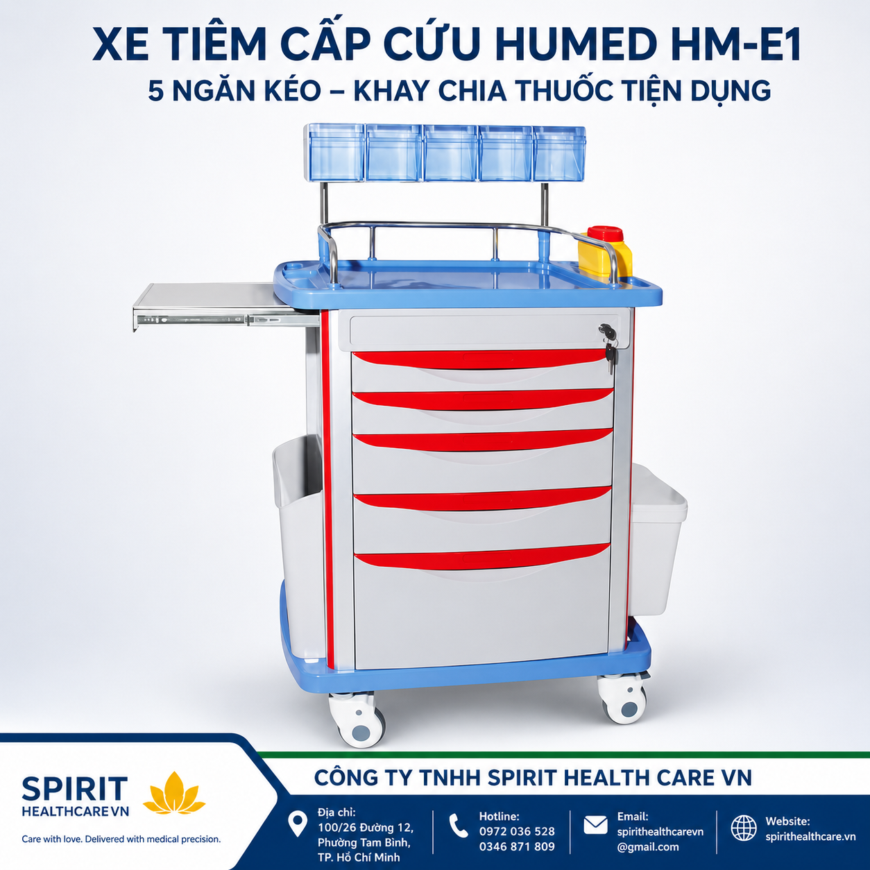 Xe Tiêm Cấp Cứu HUMED HM-E1 Chính Hãng