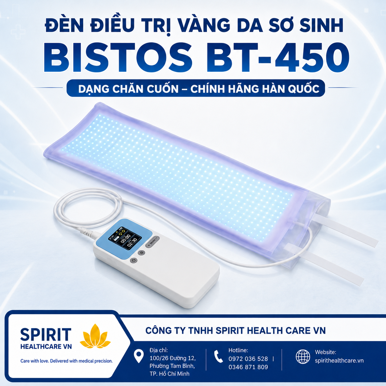 Đèn Điều Trị Vàng Da Sơ Sinh Bistos BT-450 Dạng Chăn Cuốn Hàn Quốc - Ảnh 2