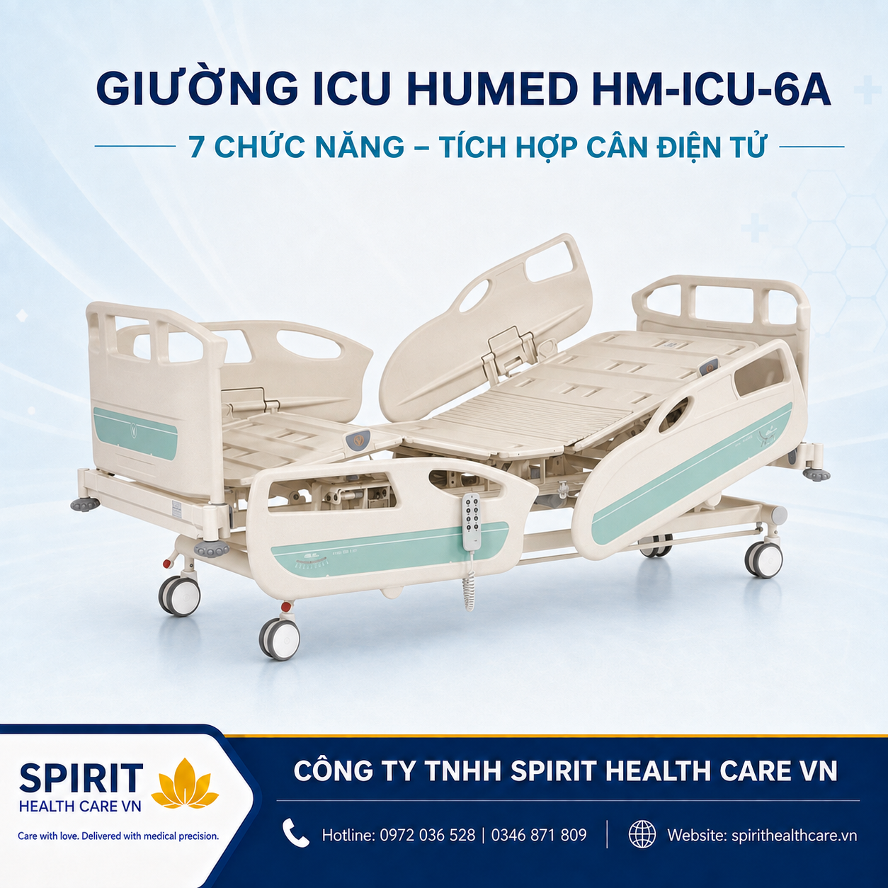 Giường ICU Humed HM-ICU-6A 7 Chức Năng Có Cân Điện Tử