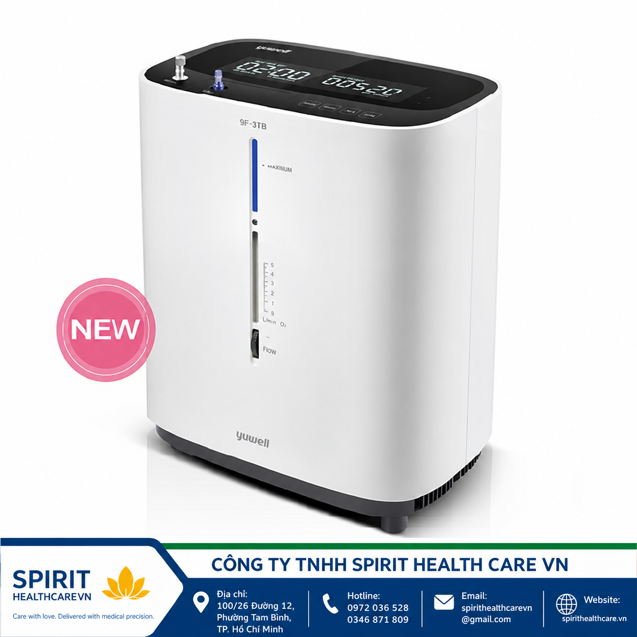 Máy Tạo Oxy Yuwell 9F-3BW 3 Lít Chính Hãng